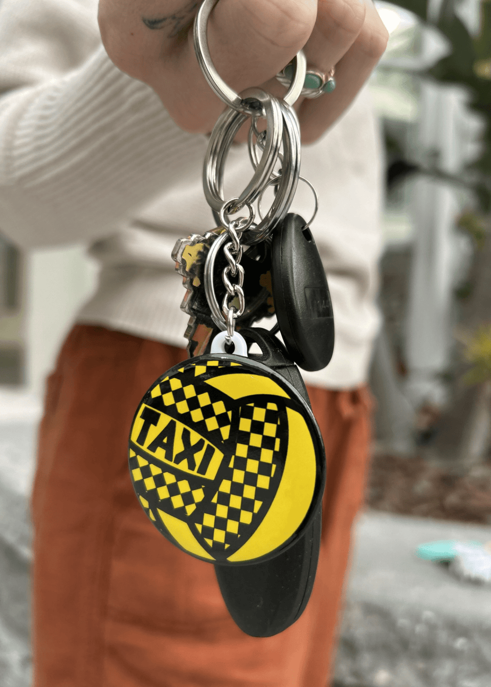Taxi Volleyball Mom Keychain
